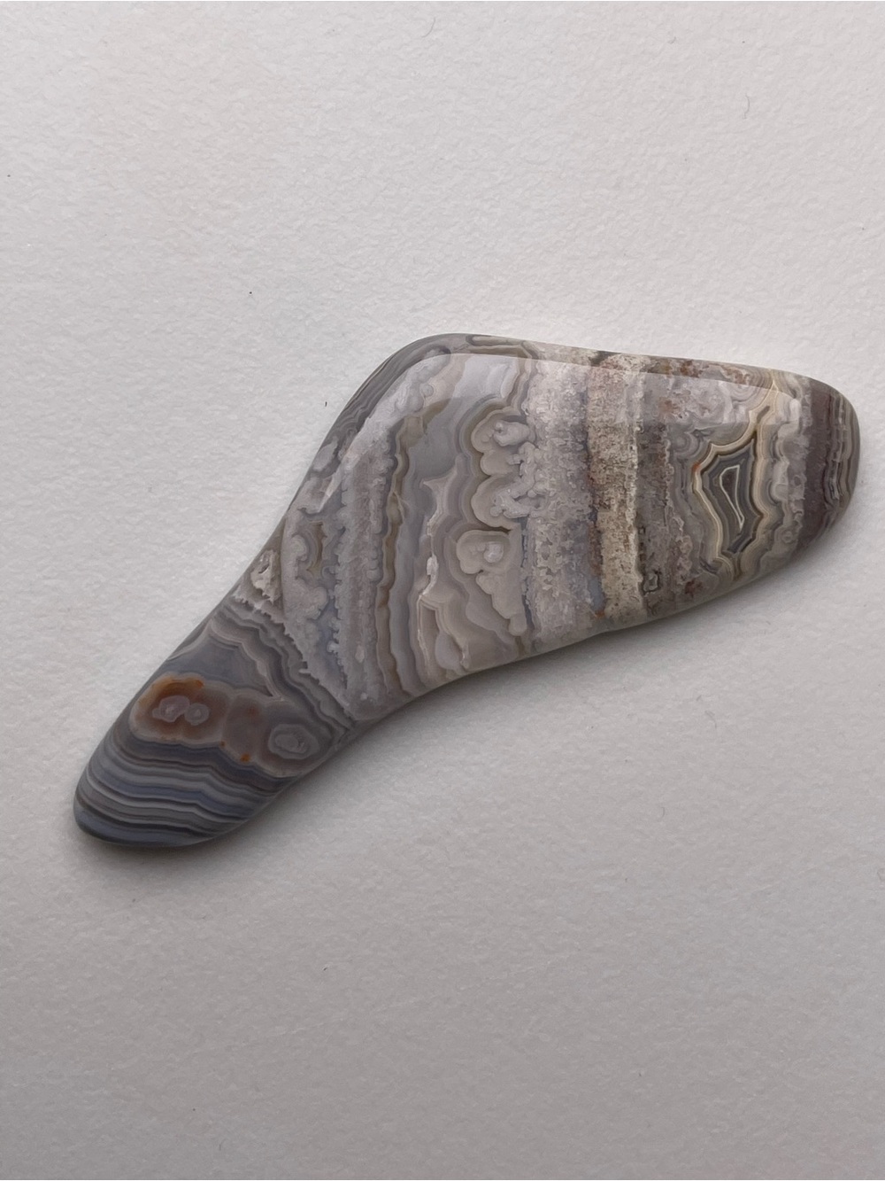Gray Banded Polished & Tumbled Agate - Small - Handmade